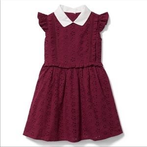 Janie & Jack Burgundy Eyelet dress